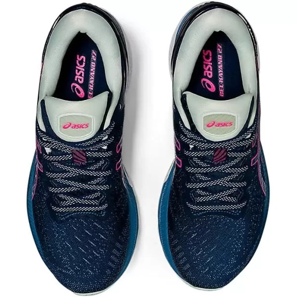 imageASICS Womens GelKayano 27 Running ShoesMako BlueHot Pink