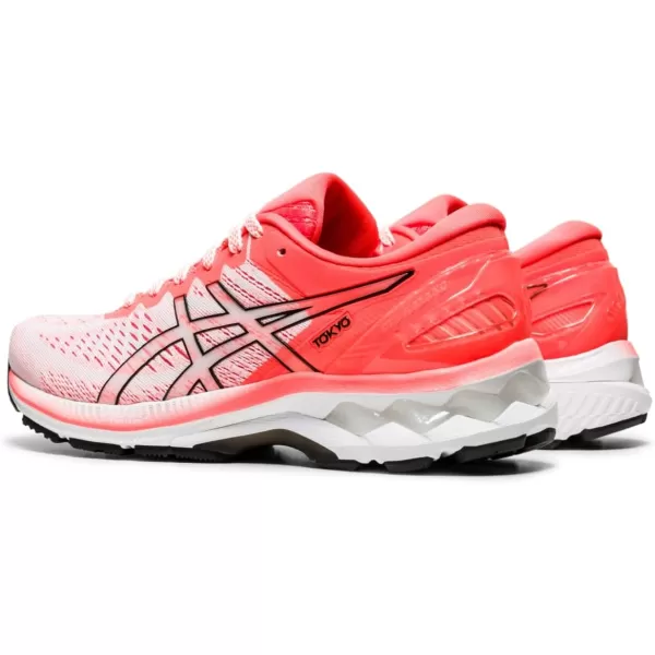 imageASICS Womens GelKayano 27 Running ShoesWhiteSunrise Red