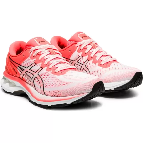 imageASICS Womens GelKayano 27 Running ShoesWhiteSunrise Red