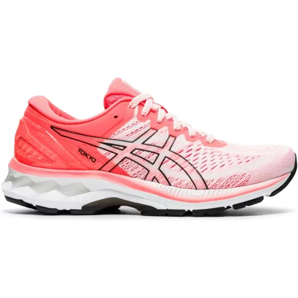 imageASICS Womens GelKayano 27 Running ShoesWhiteSunrise Red