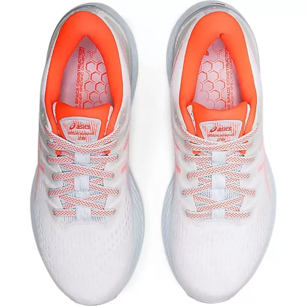 imageASICS Womens GelKayano 28 Running ShoesWhiteFlash Coral
