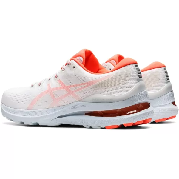 imageASICS Womens GelKayano 28 Running ShoesWhiteFlash Coral