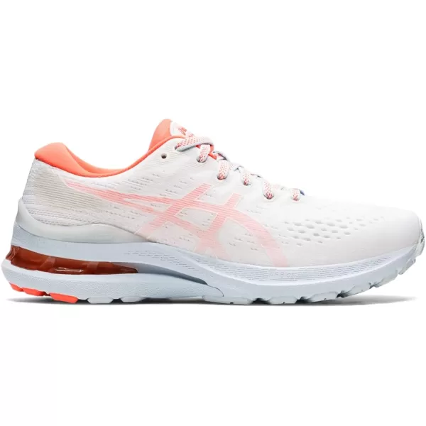 imageASICS Womens GelKayano 28 Running ShoesWhiteFlash Coral
