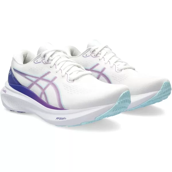 imageASICS Womens GelKayano 30 Running ShoesWhiteCyber Grape
