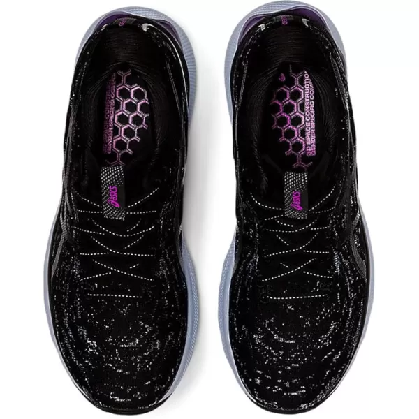 imageASICS Womens GelNimbus 24 Mesh Knit Running ShoesBlackBlack