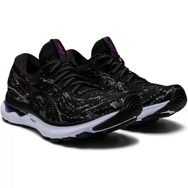 imageASICS Womens GelNimbus 24 Mesh Knit Running ShoesBlackBlack