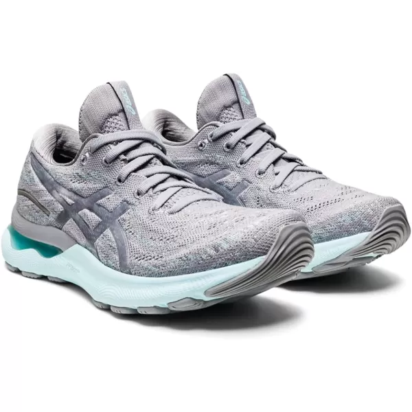 imageASICS Womens GelNimbus 24 Mesh Knit Running ShoesSheet RockPiedmont Grey