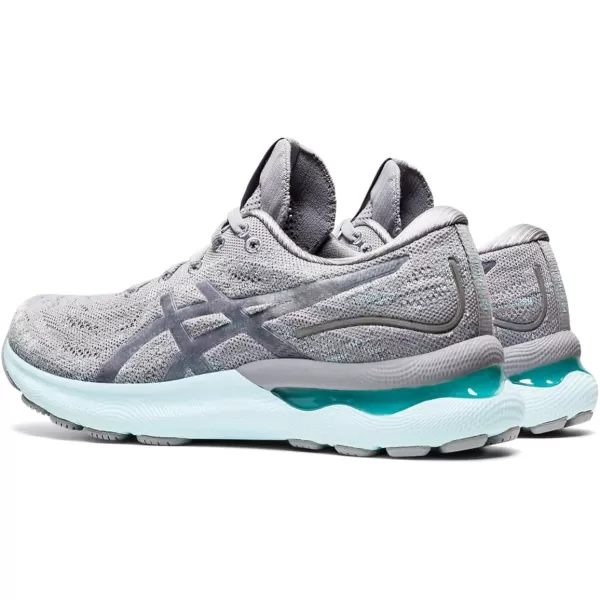 imageASICS Womens GelNimbus 24 Mesh Knit Running ShoesSheet RockPiedmont Grey