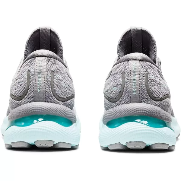 imageASICS Womens GelNimbus 24 Mesh Knit Running ShoesSheet RockPiedmont Grey