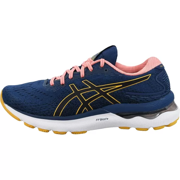 imageASICS Womens GelNimbus 24 Running ShoesMidnight BlueTiger Yellow