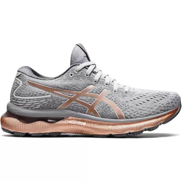 imageASICS Womens GelNimbus 24 Running ShoesPiedmont GreyRose Gold