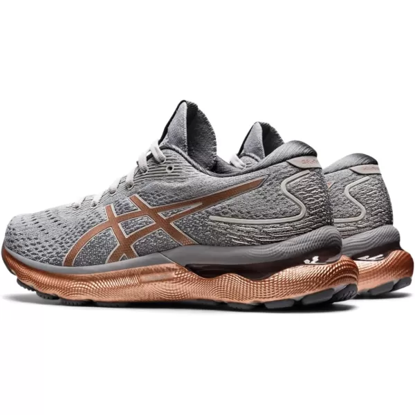imageASICS Womens GelNimbus 24 Running ShoesPiedmont GreyRose Gold
