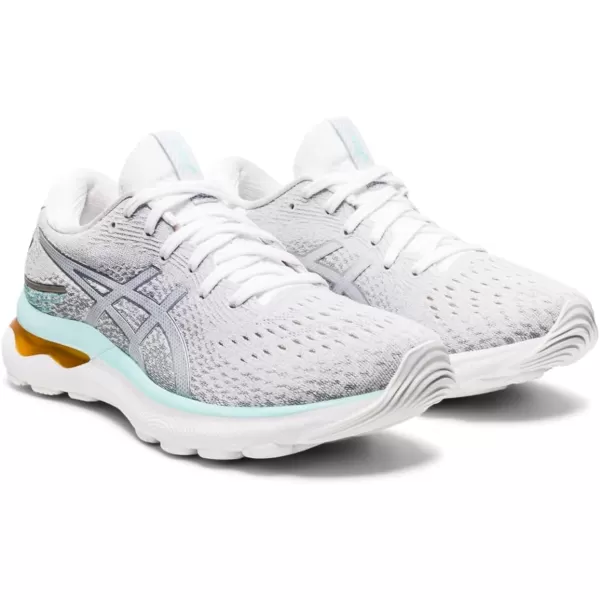 imageASICS Womens GelNimbus 24 Running ShoesWhitePure Silver