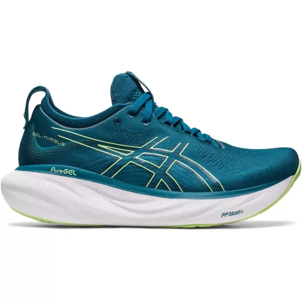 imageASICS Womens GelNimbus 25 Running ShoesInk TealLime Green
