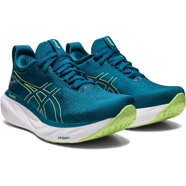imageASICS Womens GelNimbus 25 Running ShoesInk TealLime Green