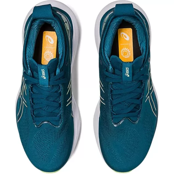 imageASICS Womens GelNimbus 25 Running ShoesInk TealLime Green