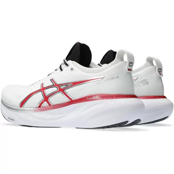 imageASICS Womens GelNimbus 25 Running ShoesWhiteClassic Red