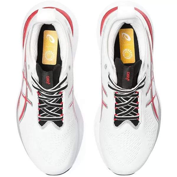 imageASICS Womens GelNimbus 25 Running ShoesWhiteClassic Red