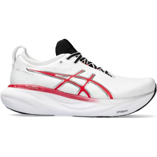 imageASICS Womens GelNimbus 25 RunningWhiteClassic Red