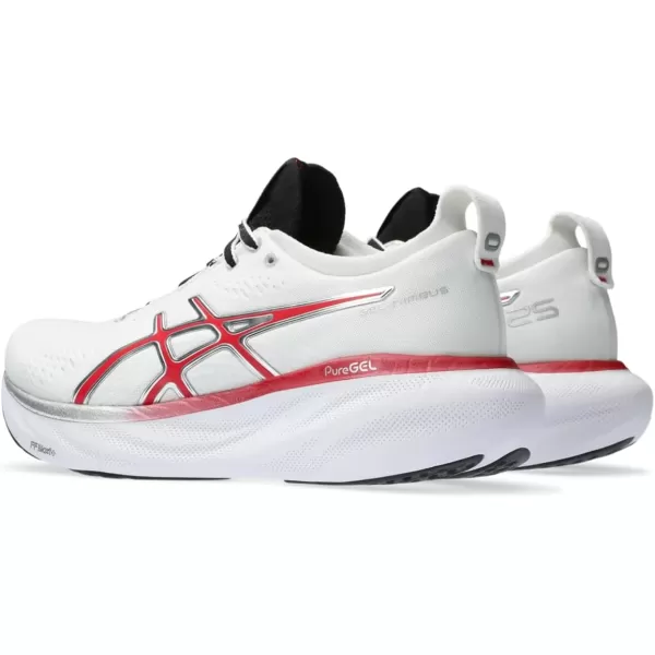imageASICS Womens GelNimbus 25 RunningWhiteClassic Red