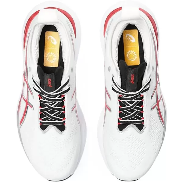 imageASICS Womens GelNimbus 25 RunningWhiteClassic Red