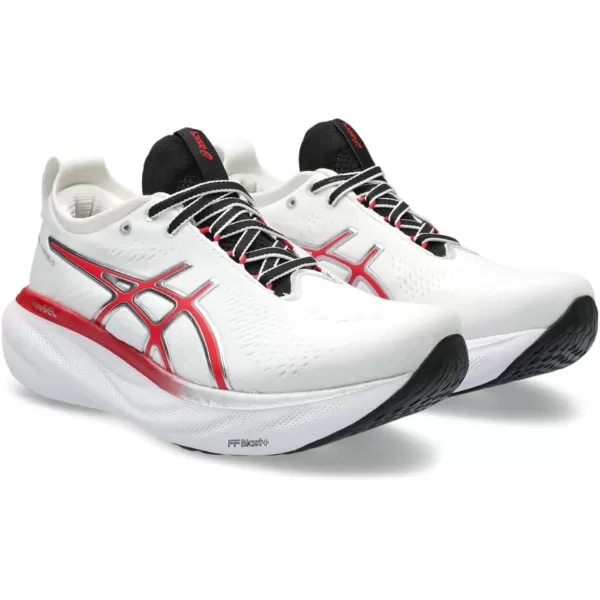 imageASICS Womens GelNimbus 25 RunningWhiteClassic Red