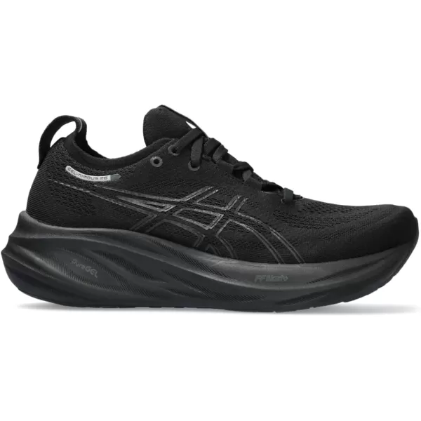 imageASICS Womens GelNimbus 26 Running ShoeBlackBlack