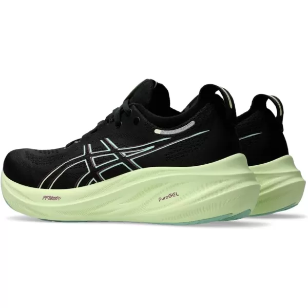 imageASICS Womens GelNimbus 26 Running ShoeBlackCool Matcha