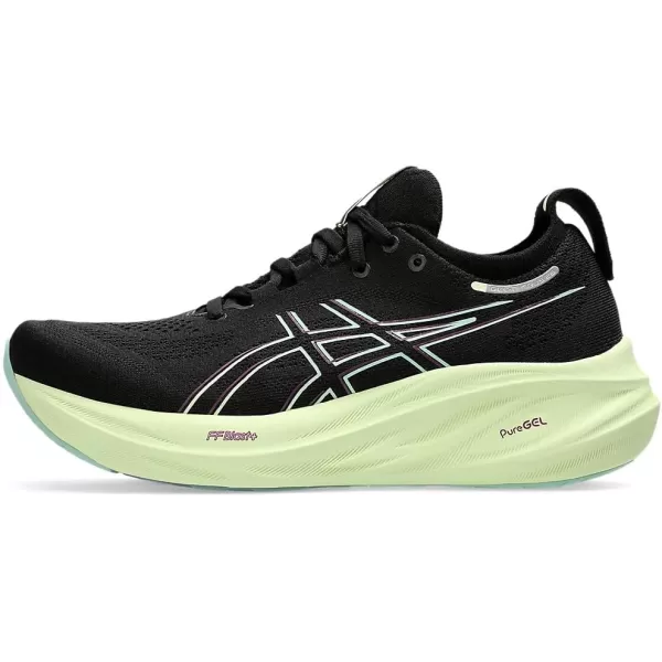 imageASICS Womens GelNimbus 26 Running ShoeBlackCool Matcha