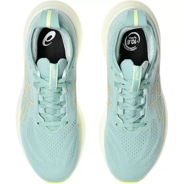 imageASICS Womens GelNimbus 26 Running ShoeLight CeladonSafety Yellow
