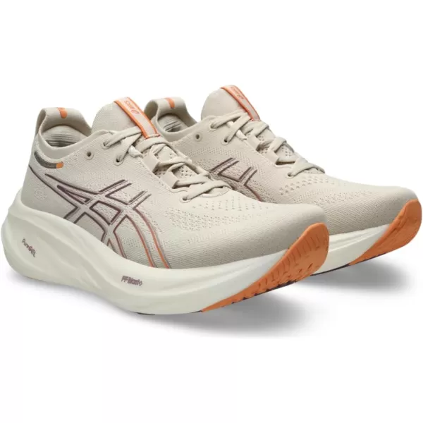 imageASICS Womens GelNimbus 26 Running ShoeOatmealFaded Orange