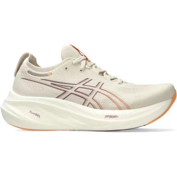 imageASICS Womens GelNimbus 26 Running ShoeOatmealFaded Orange