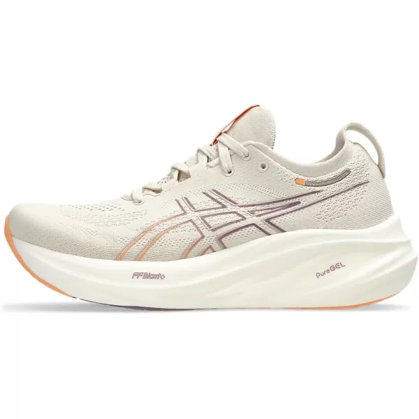 imageASICS Womens GelNimbus 26 Running ShoeOatmealFaded Orange