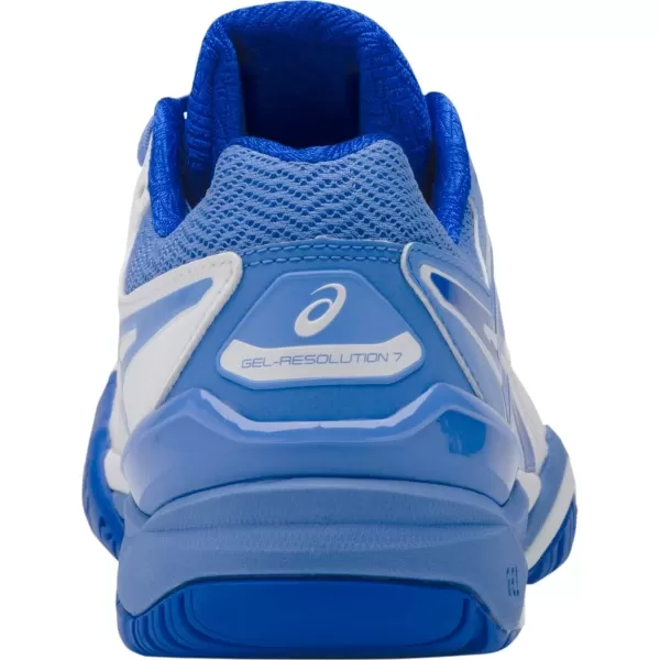 imageASICS Womens GelResolution 7 Athletic ShoeWhiteBlue Coast