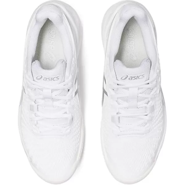 imageASICS Womens GelResolution 9 Clay Tennis ShoesWhitePure Silver