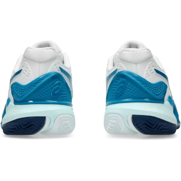 imageASICS Womens GelResolution 9 Clay Tennis ShoesWhiteTeal Blue