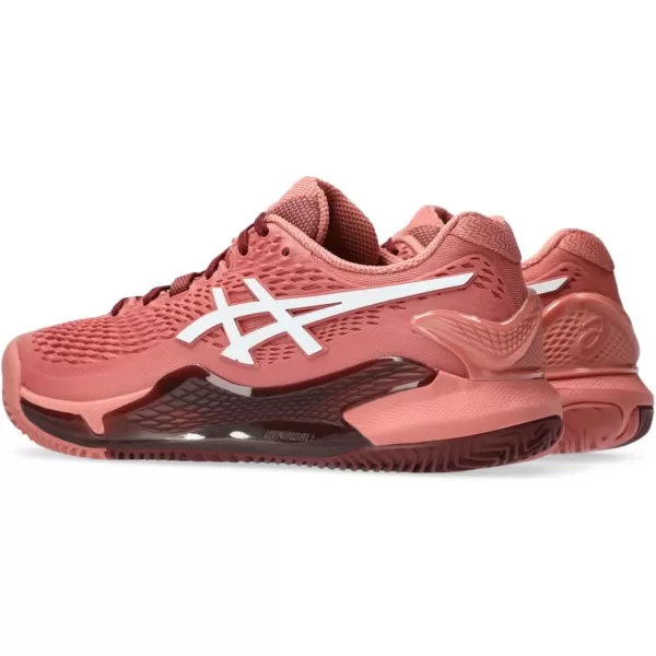 imageASICS Womens GelResolution 9 Tennis ShoeLight GarnetWhite