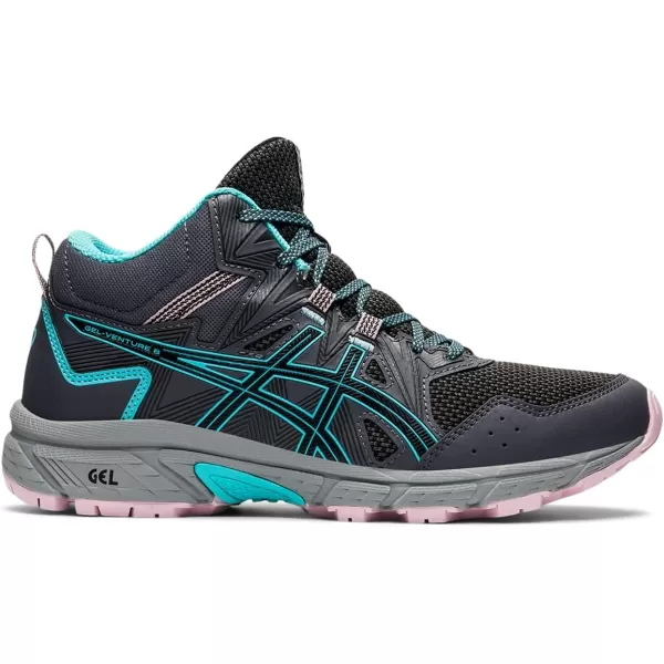imageASICS Womens GelVenture 8 Mid Top Running ShoesGraphite GreyIce Mint