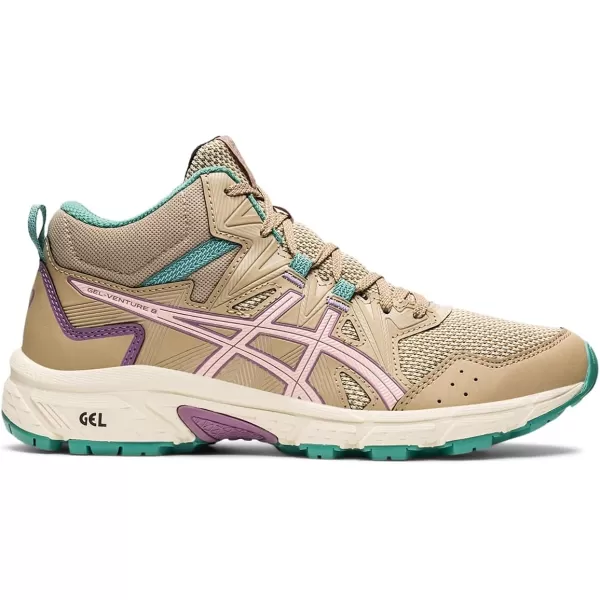 imageASICS Womens GelVenture 8 Mid Top Running ShoesWood CrepeRosequartz
