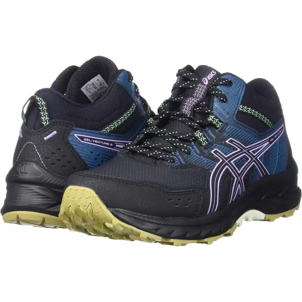 imageASICS Womens GelVenture 9 Mid Top Running ShoesBlackDigital Violet