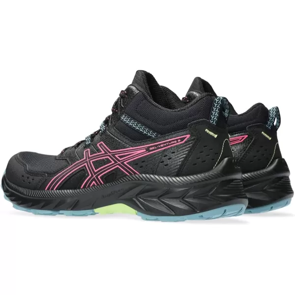 imageASICS Womens GelVenture 9 Mid Top Running ShoesBlackHot Pink