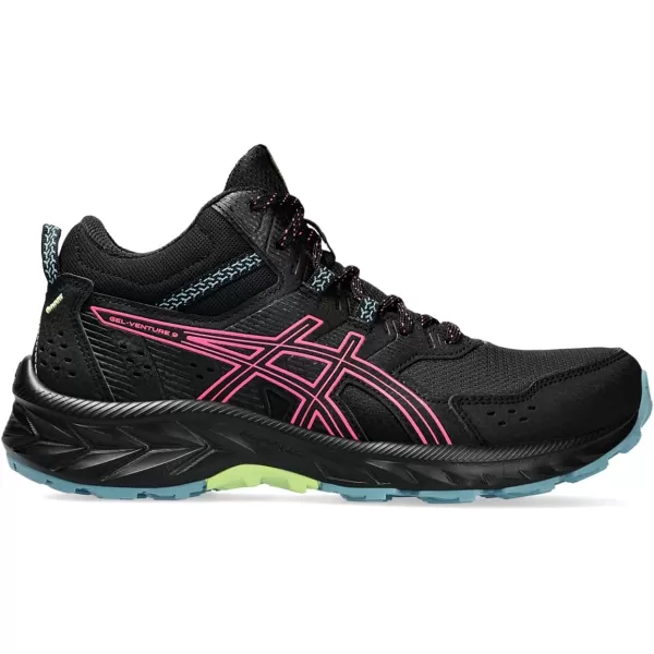 imageASICS Womens GelVenture 9 Mid Top Running ShoesBlackHot Pink