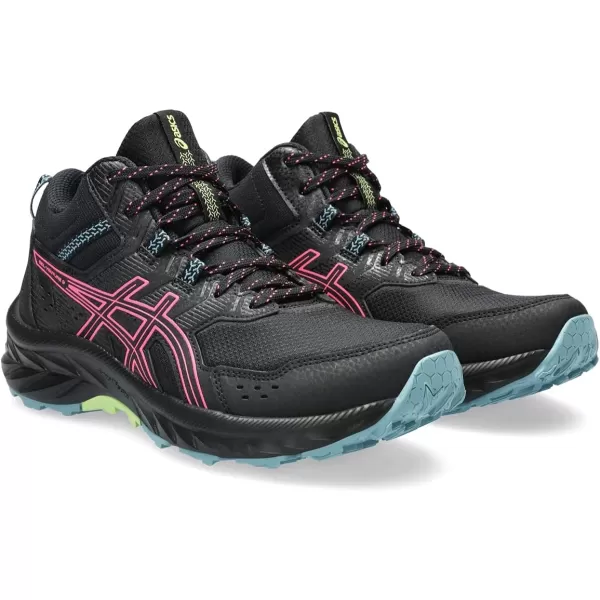imageASICS Womens GelVenture 9 Mid Top Running ShoesBlackHot Pink