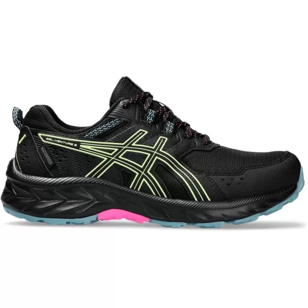 imageASICS Womens GelVenture 9 Waterproof Running ShoesBlackLime Green