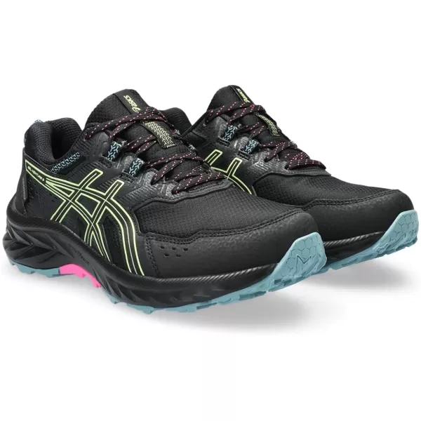 imageASICS Womens GelVenture 9 Waterproof Running ShoesBlackLime Green