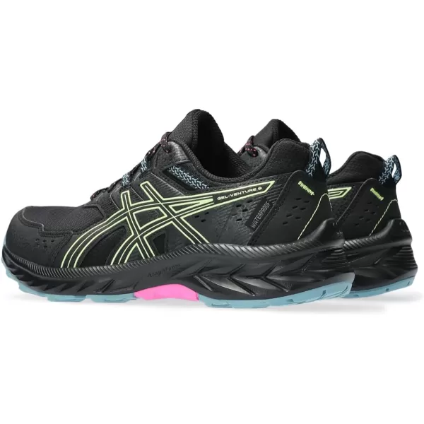 imageASICS Womens GelVenture 9 Waterproof Running ShoesBlackLime Green