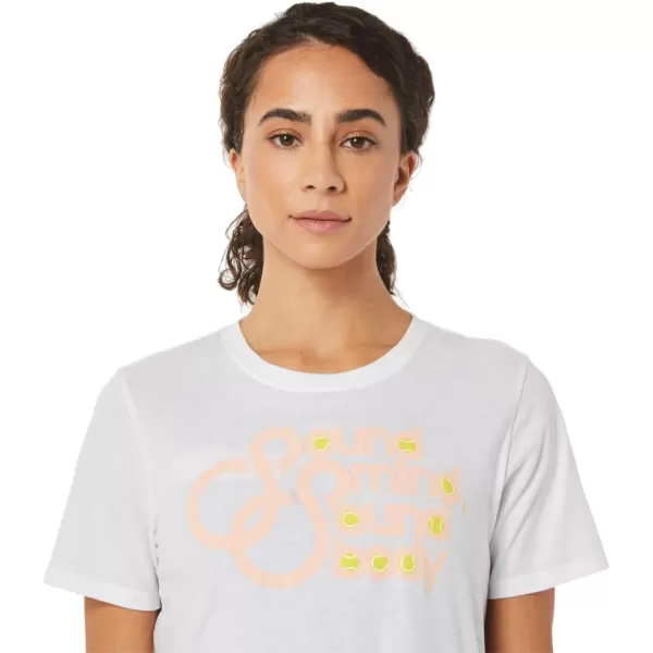 imageASICS Womens Graphic TEE Tennis ApparelBrilliant White