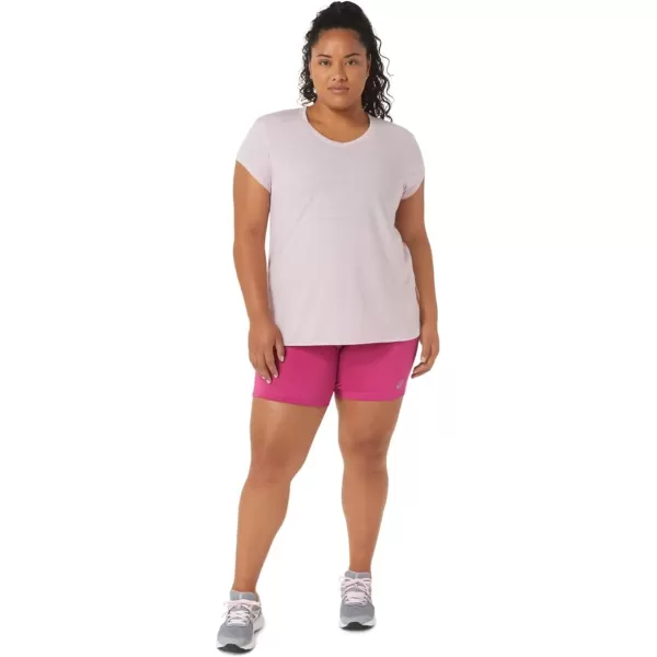 imageASICS Womens Heather Vneck Short Sleeve TOP ApparelBarely Rose Heather
