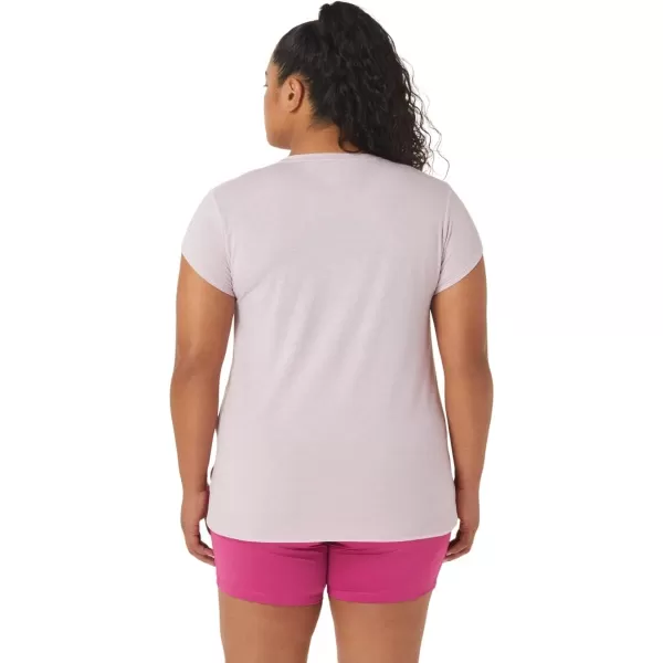 imageASICS Womens Heather Vneck Short Sleeve TOP ApparelBarely Rose Heather