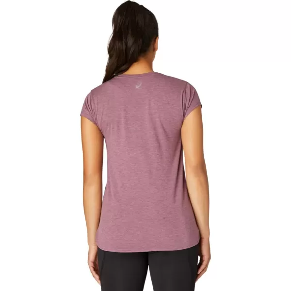 imageASICS Womens Heather Vneck Short Sleeve TOP ApparelGrape Heather